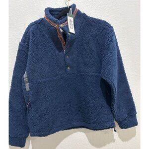Alpine Design Women's 1/4 Snap Sherpa Pullover, XS, Vintage Blue MSRP $88